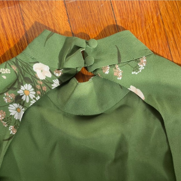 NWT Reformation Persis Long Sleeve Open Back Mini Dress in Lomita Size 0 - Picture 9 of 10